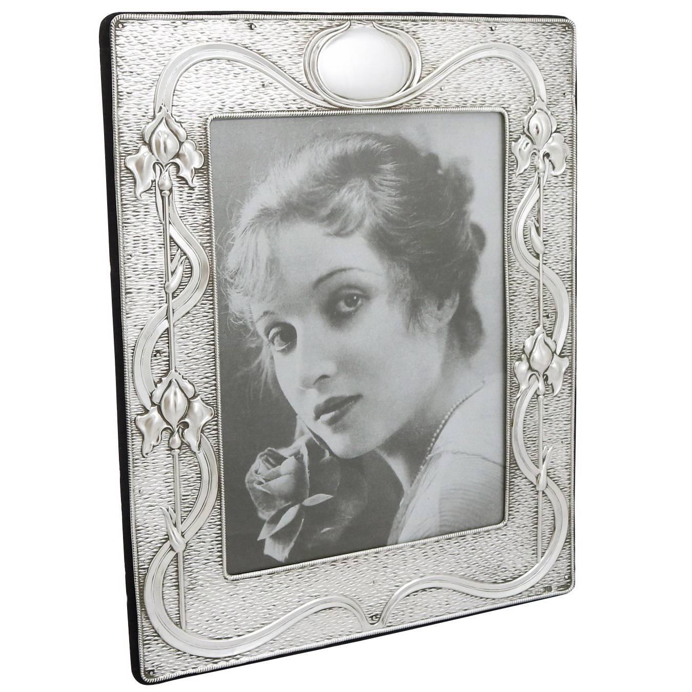 Edwardian Sterling Silver Photograph Frame, Art Nouveau Style