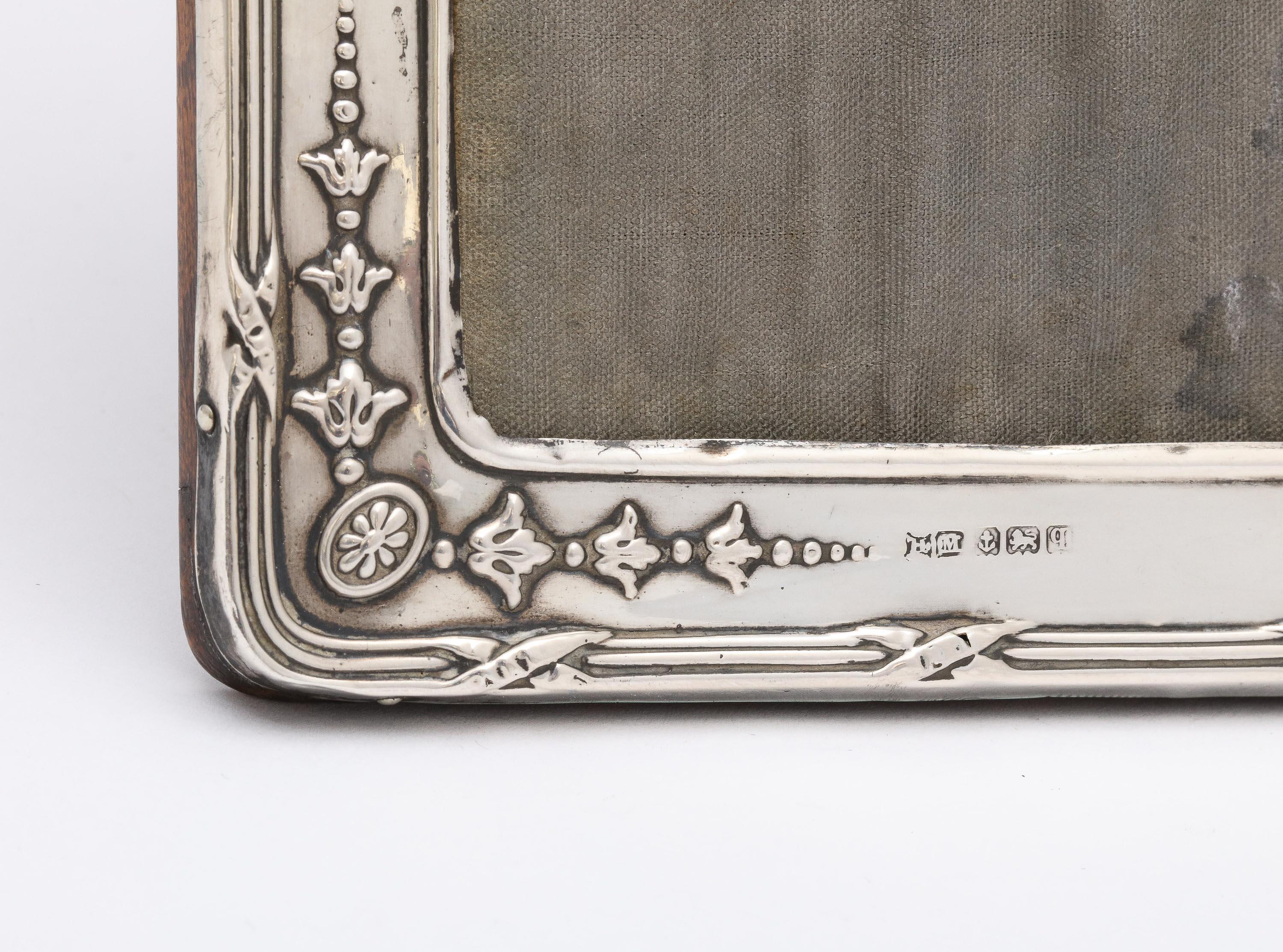 Edwardian Sterling Silver Picture Frame with Wood Back 5