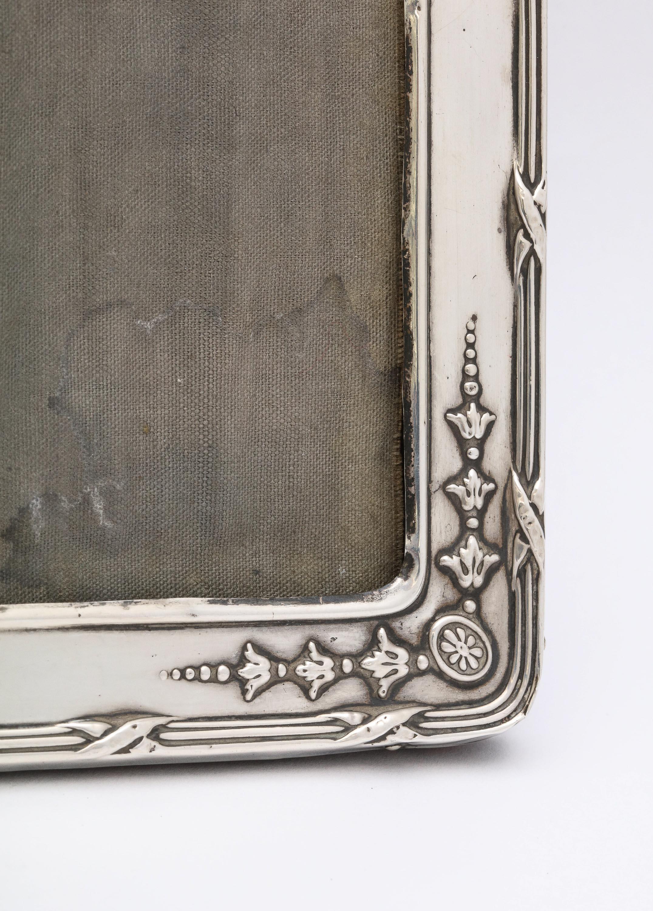 Edwardian Sterling Silver Picture Frame with Wood Back 4
