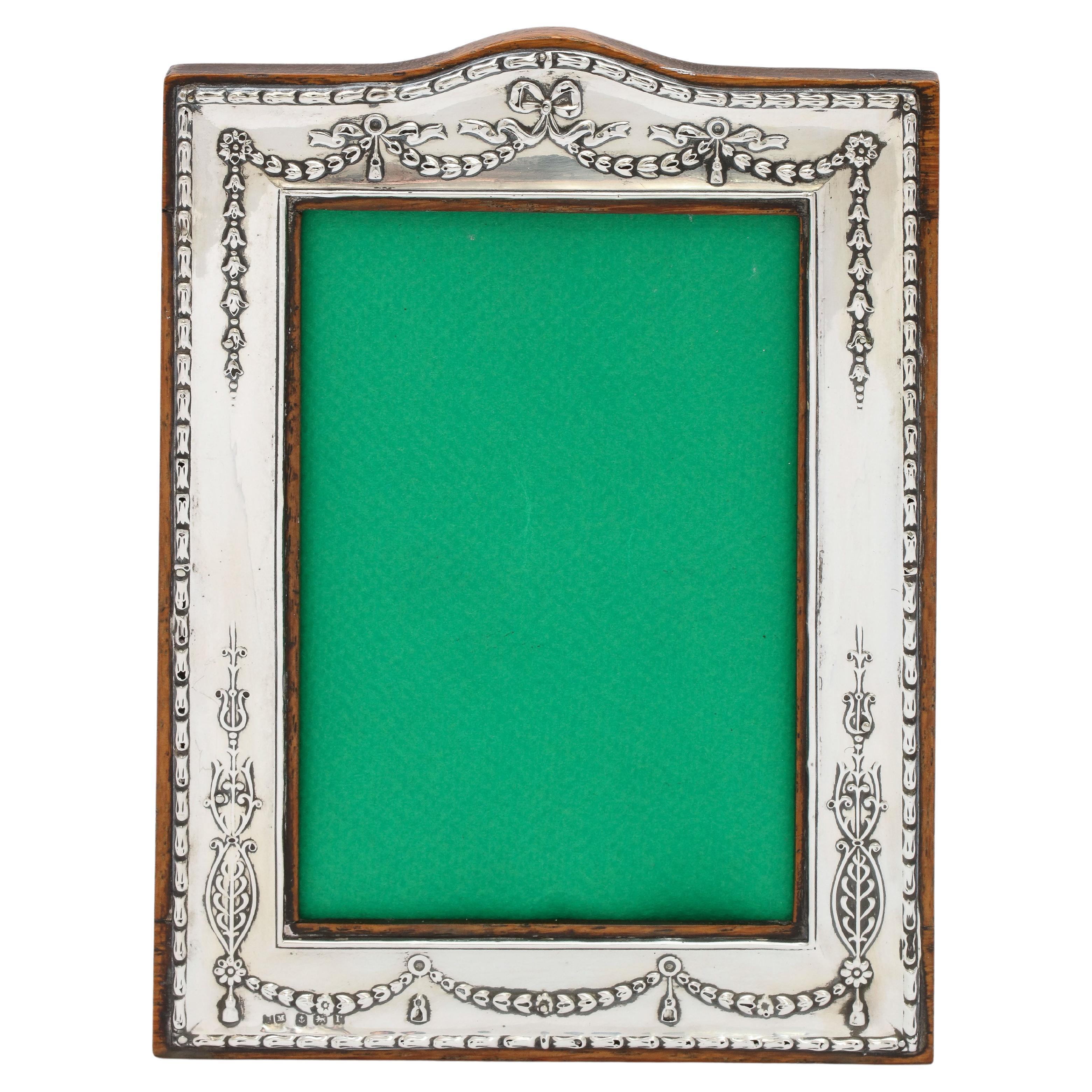 Edwardian Sterling Silver Picture Frame with Wood Back