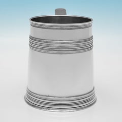 Edwardian sterling silver pint mug made in London in 1901 by Arthur Sibley
