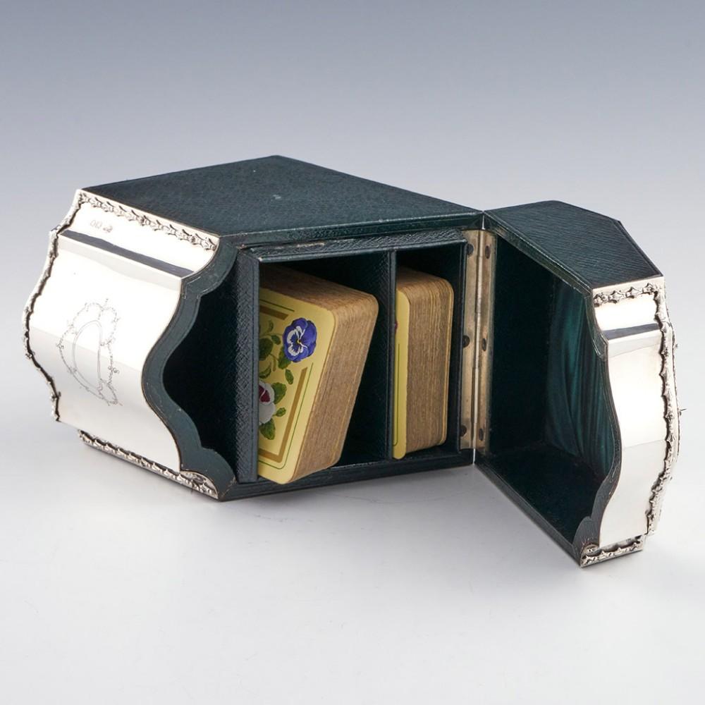 Edwardian Sterling Silver Playing Cards Box, London, 1909 3