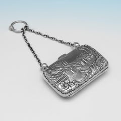 Porte-monnaie édouardien en argent massif, Henry Matthews, Birmingham, 1903