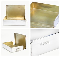 Edwardian Sterling Silver Set of Hip Flask and Sandwich Box in a Leather Case