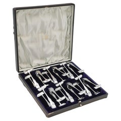 Edwardian Sterling Silver Set von Kings Spargelfresser, Walker & Hall, 1909