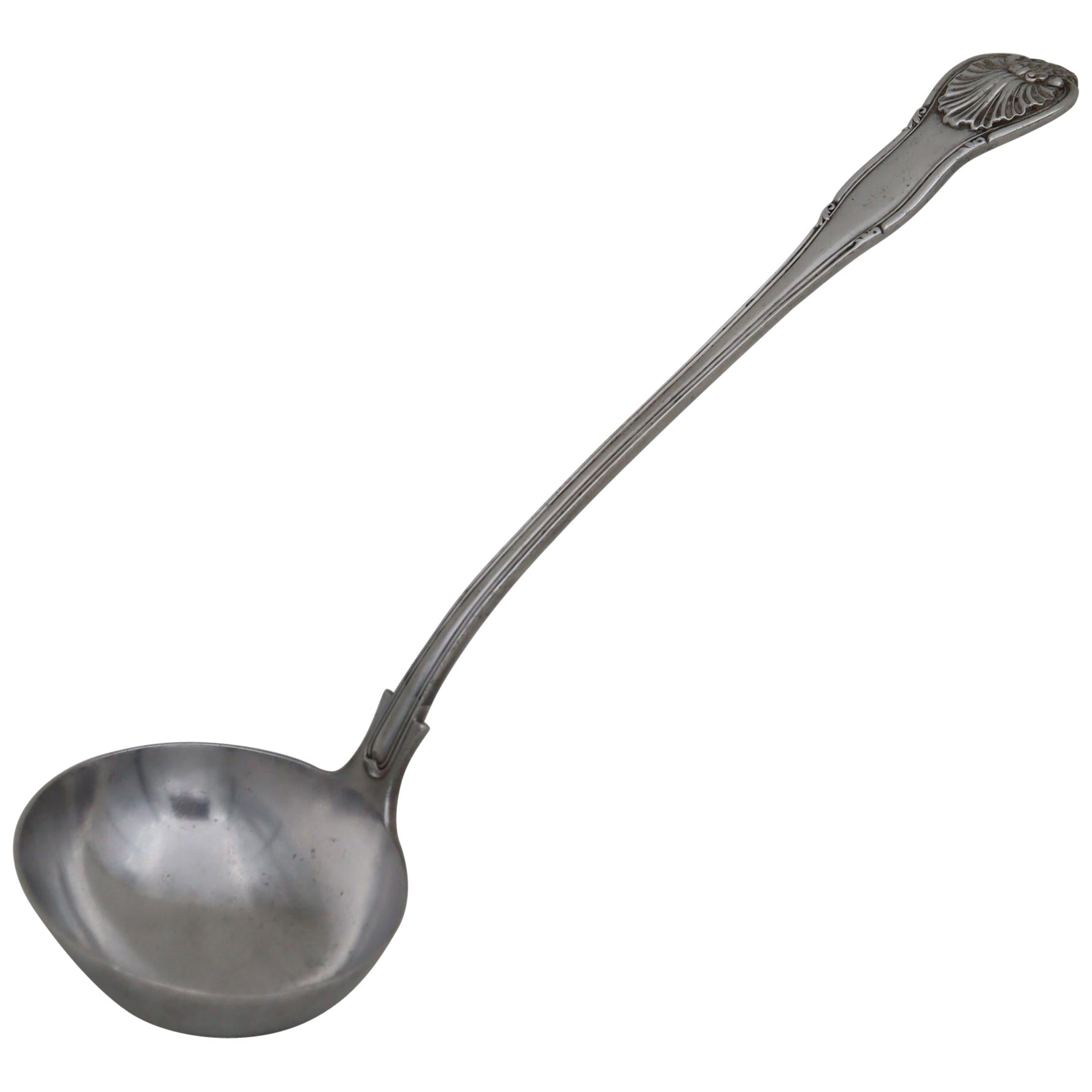 Edwardian sterling silver soup ladle London 1911 For Sale