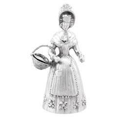 Campana da tavolo edoardiana in argento sterling di Ludwig Neresheimer, 1909