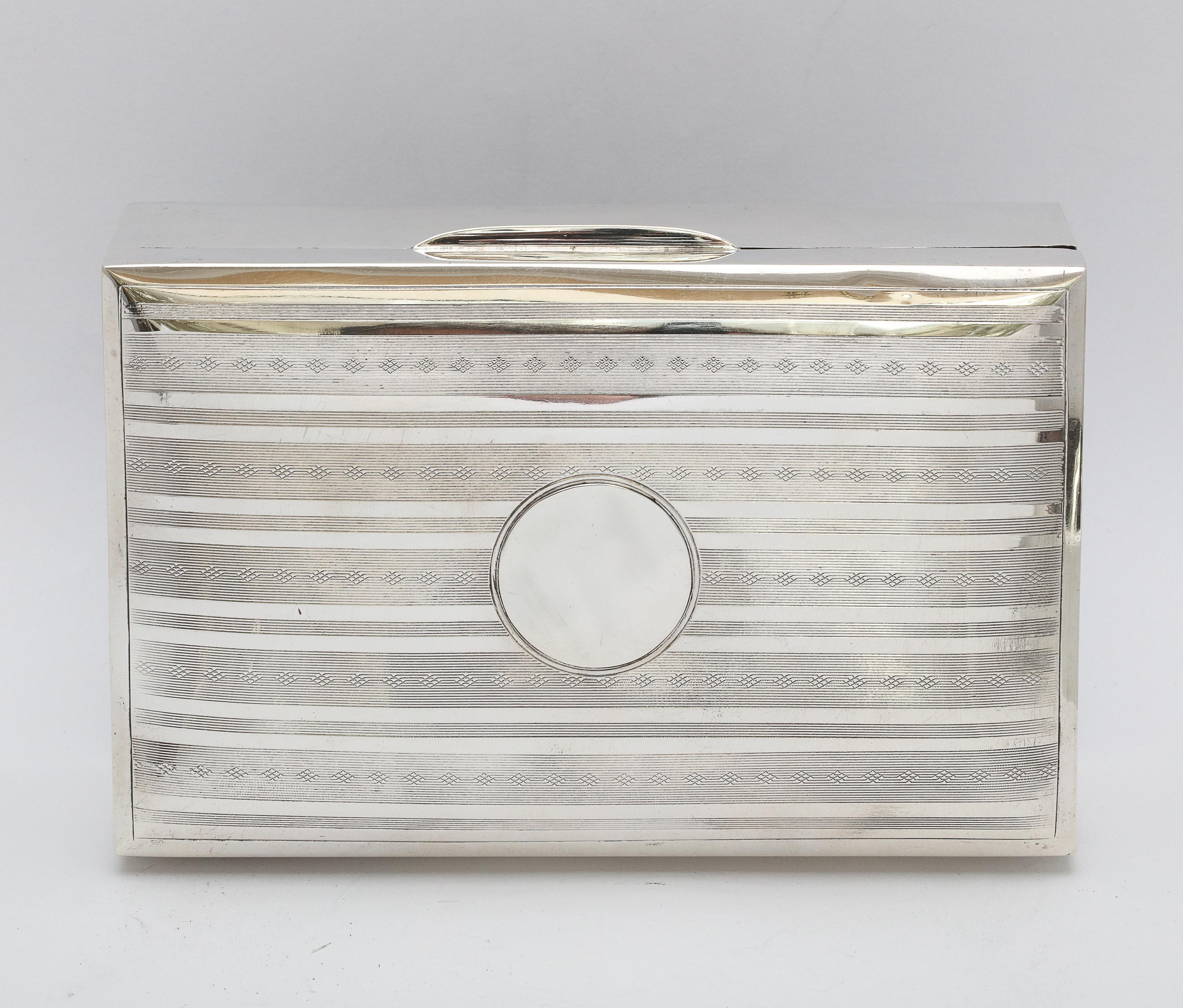 Edwardian Sterling Silver Table Box with Hinged Lid 11