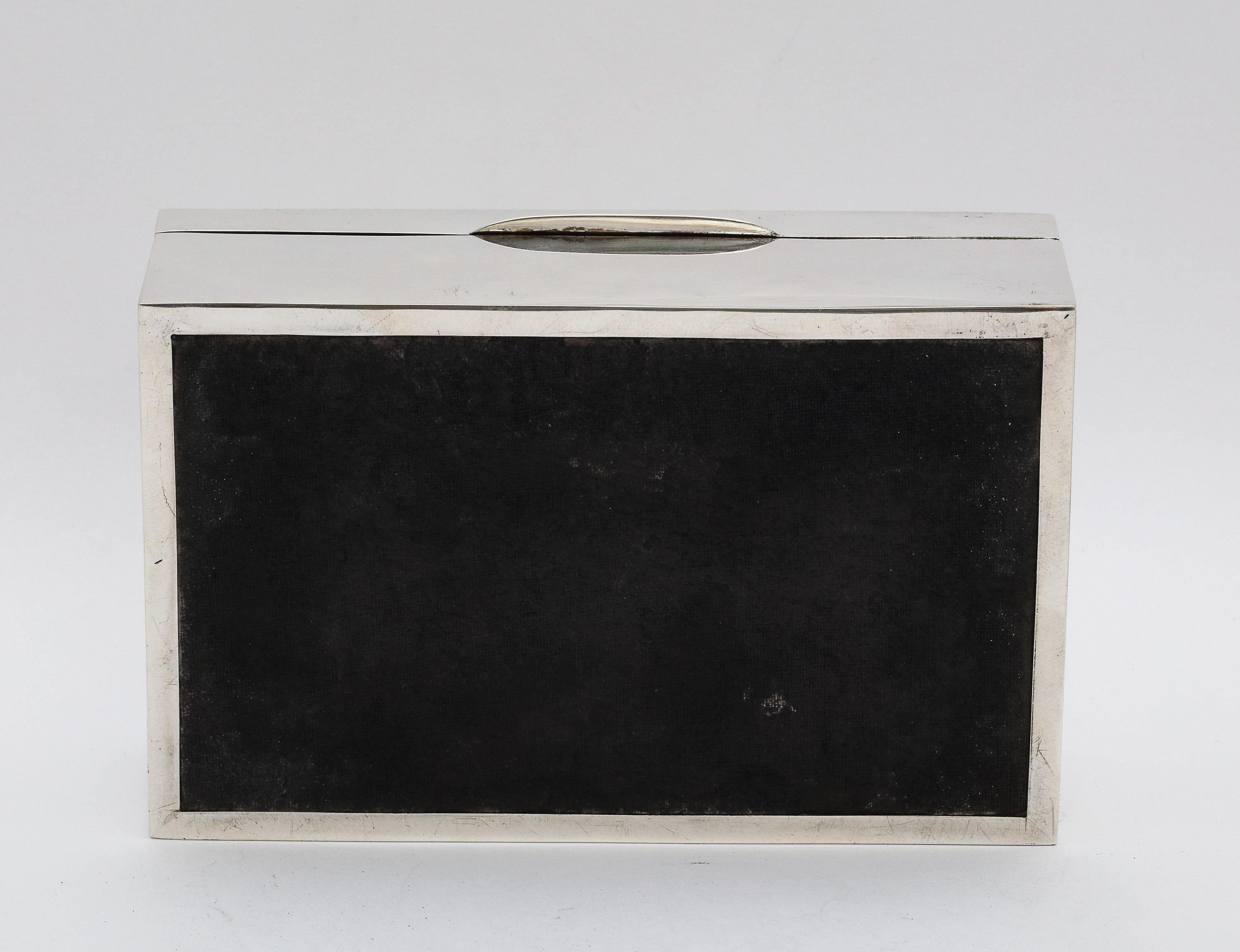 Edwardian Sterling Silver Table Box with Hinged Lid 12