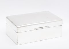 Edwardian Sterling Silver Table Box with Hinged Lid