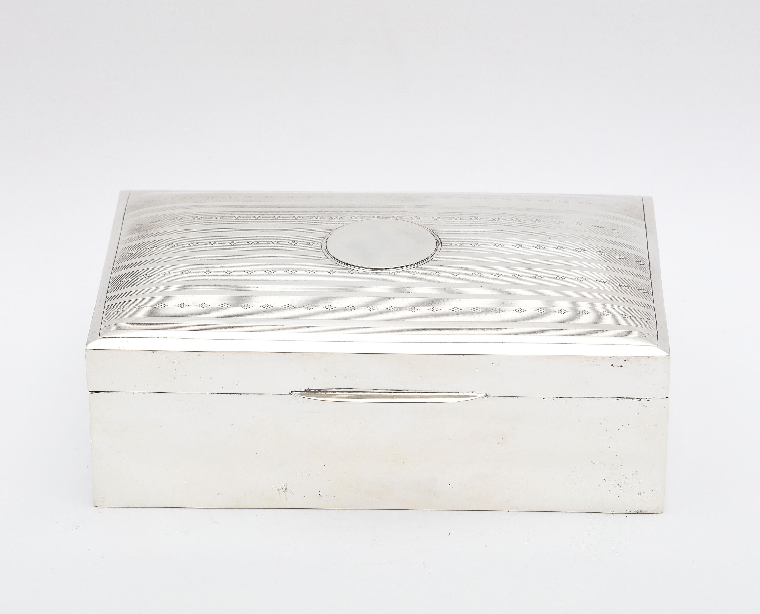 English Edwardian Sterling Silver Table Box with Hinged Lid