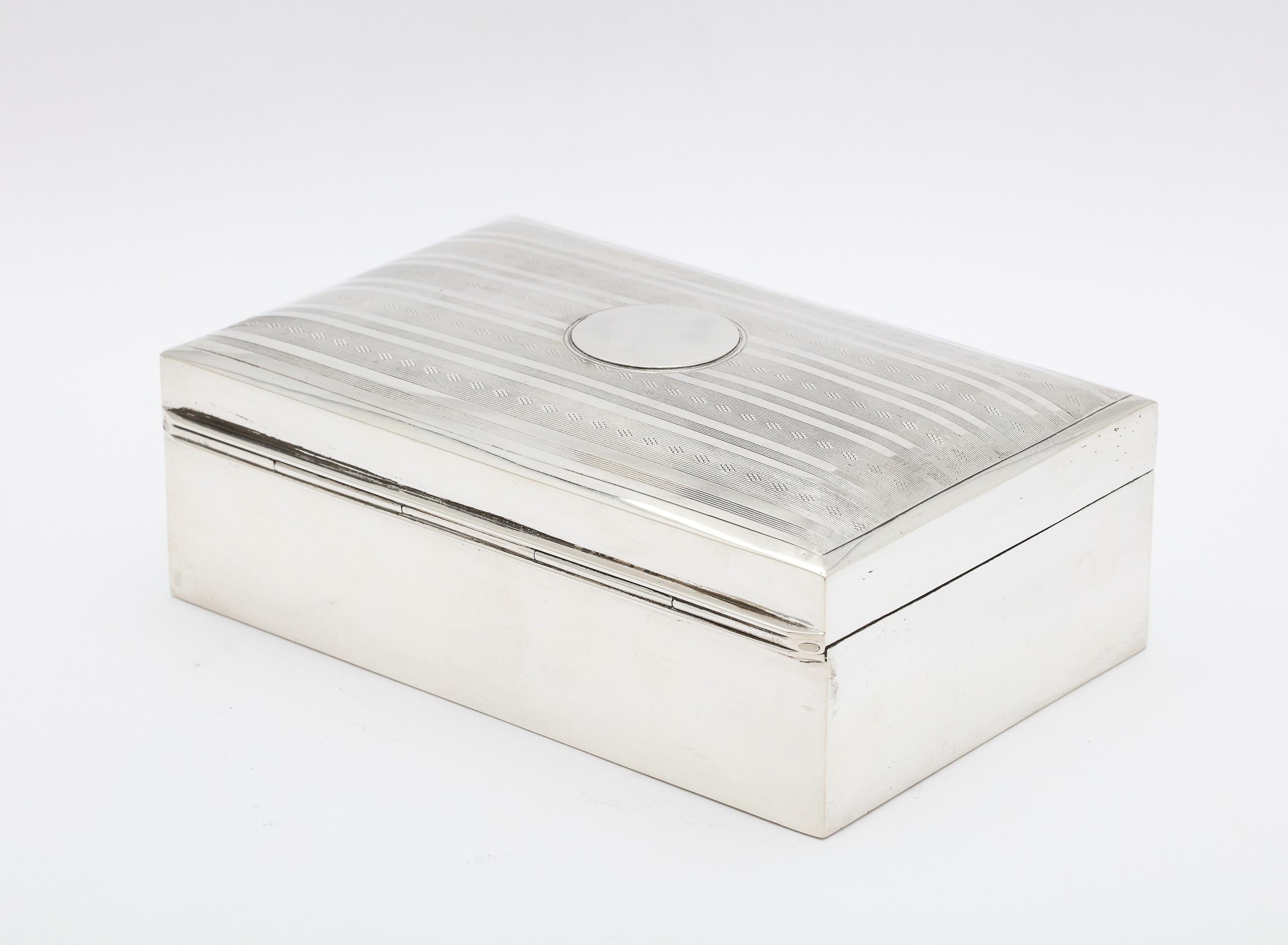 Early 20th Century Edwardian Sterling Silver Table Box with Hinged Lid