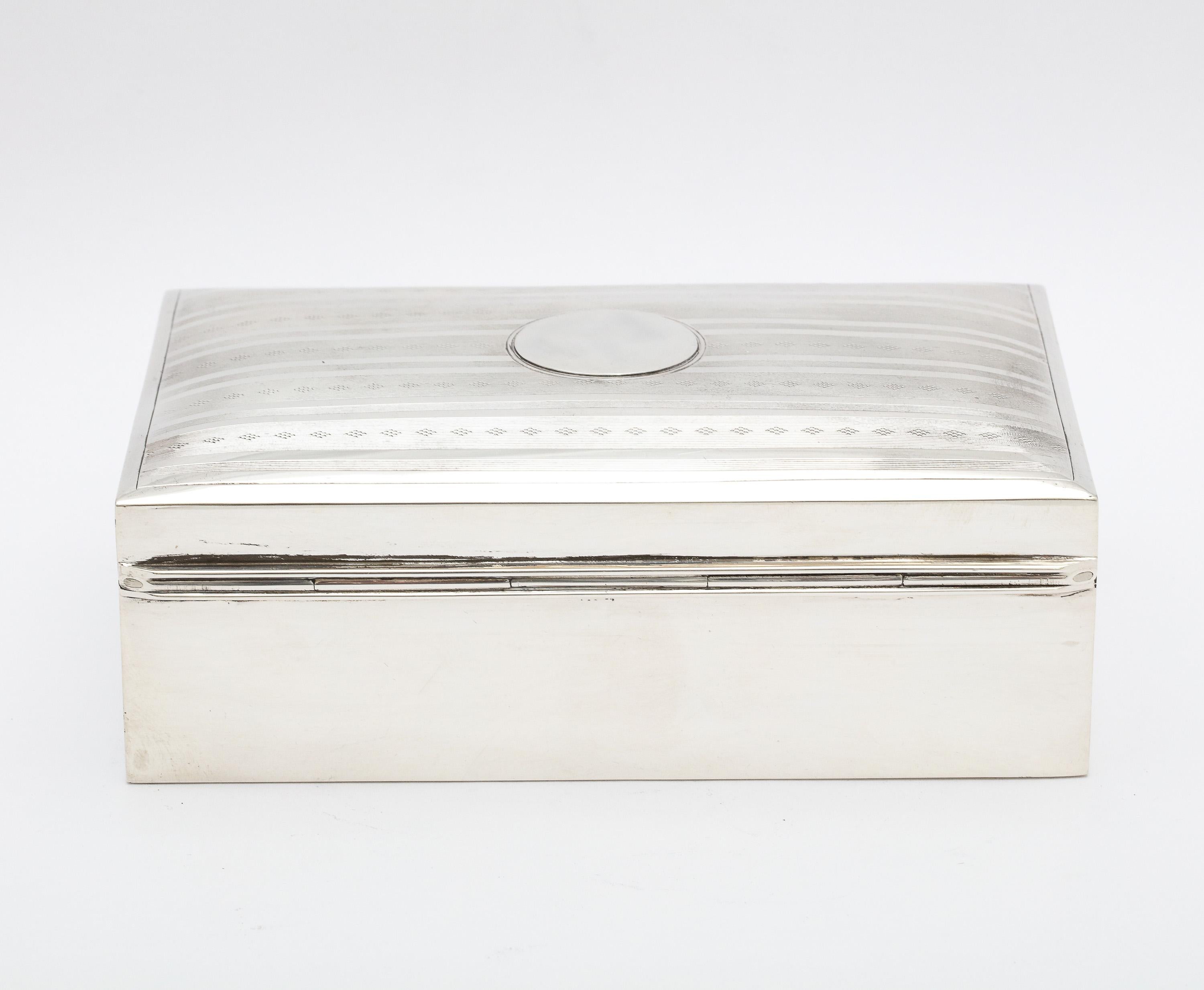Edwardian Sterling Silver Table Box with Hinged Lid 1