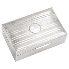 Edwardian Sterling Silver Table Box with Hinged Lid