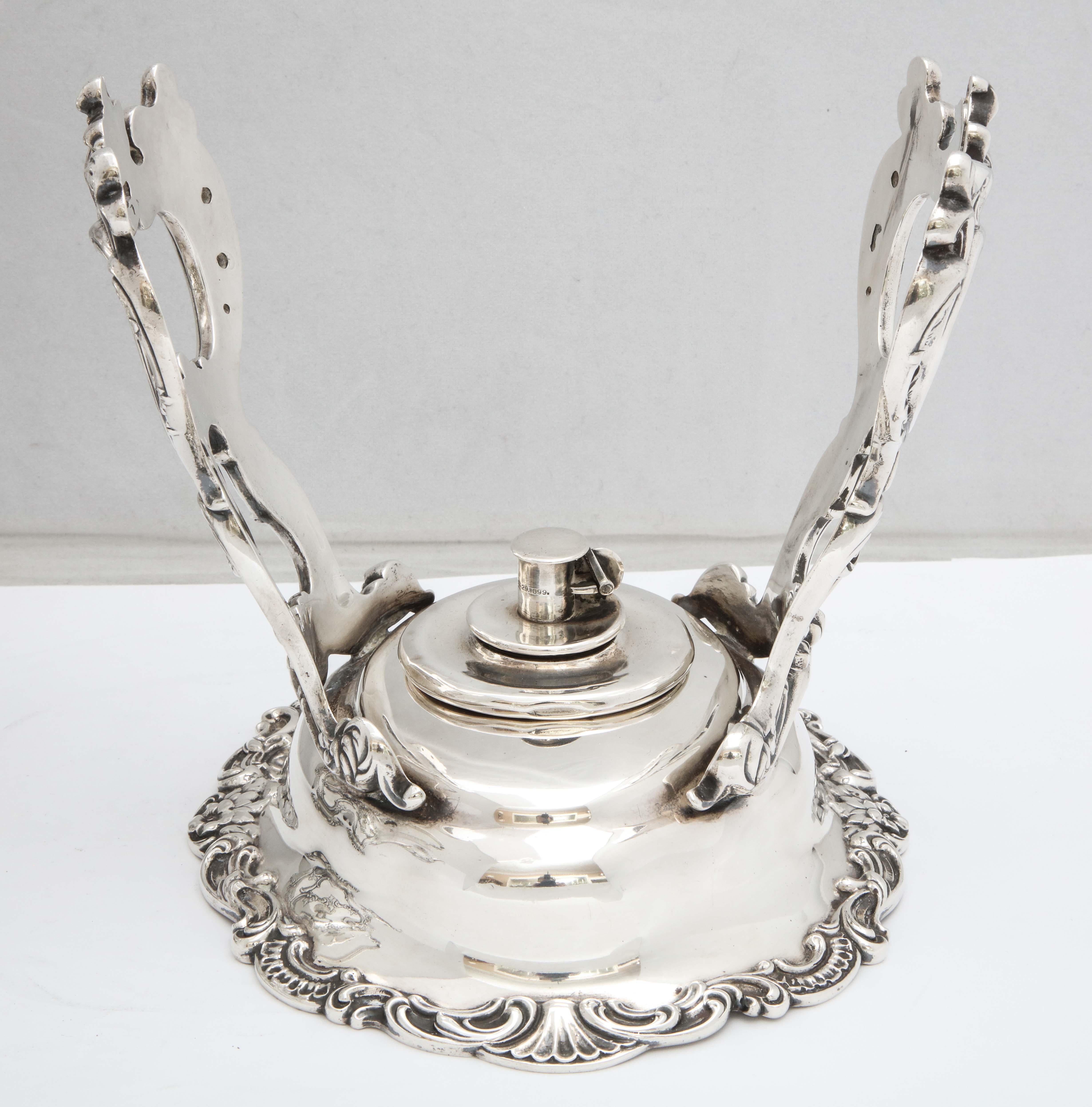 Victorian-Style Sterling Silver Tea Kettle on Stand by Gorham 9