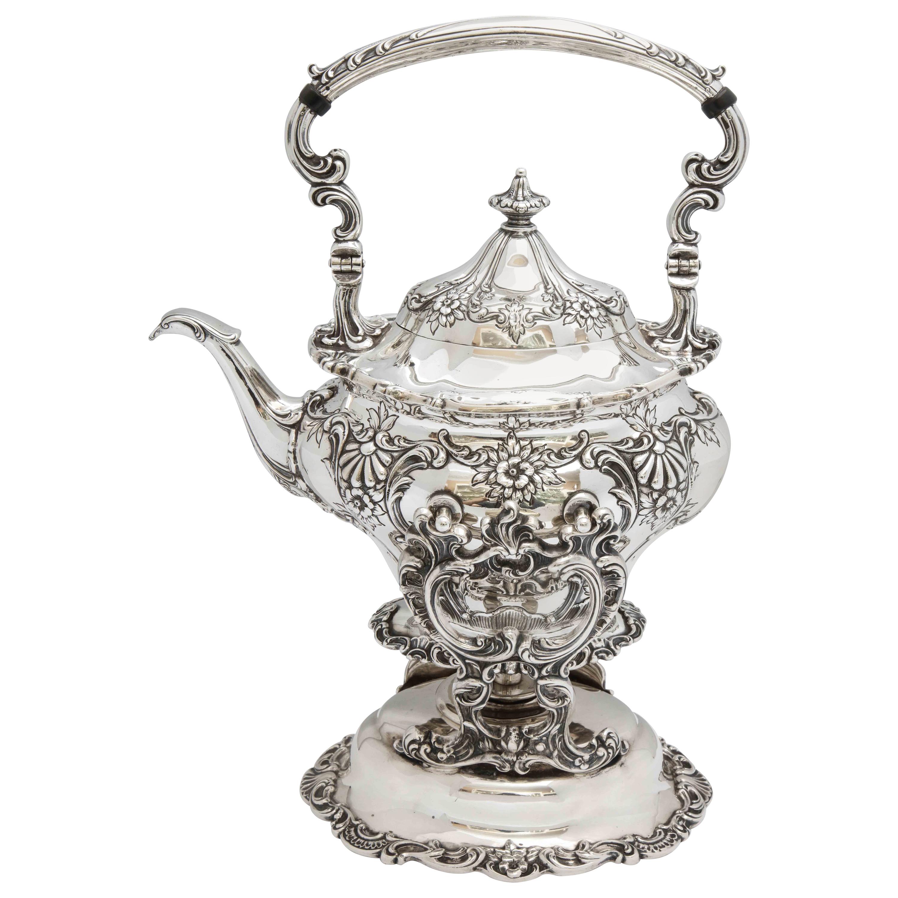 Victorian-Style Sterling Silver Tea Kettle on Stand by Gorham