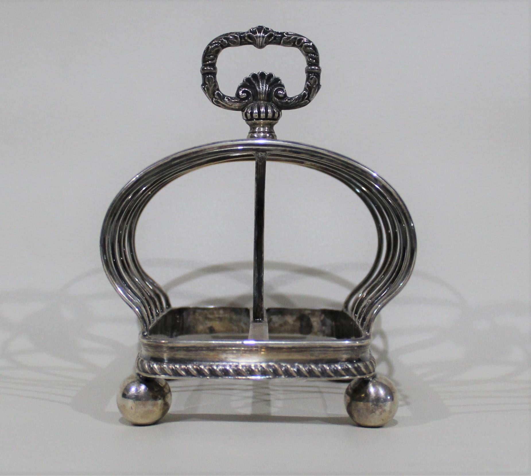 English Edwardian Sterling Silver Toast Rack by George Hape of Sheffield England