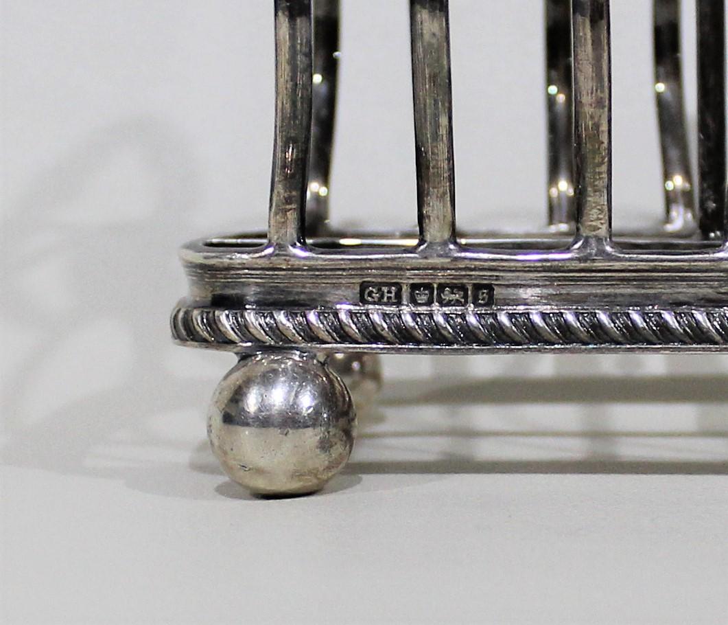 Edwardian Sterling Silver Toast Rack by George Hape of Sheffield England 1