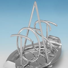 Edwardian Sterling Silver 'TOAST' Toast Rack, Heath & Middleton, 1906