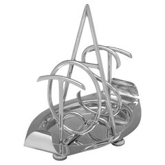 Edwardian Sterling Silver 'TOAST' Toast Rack, Heath & Middleton, 1906