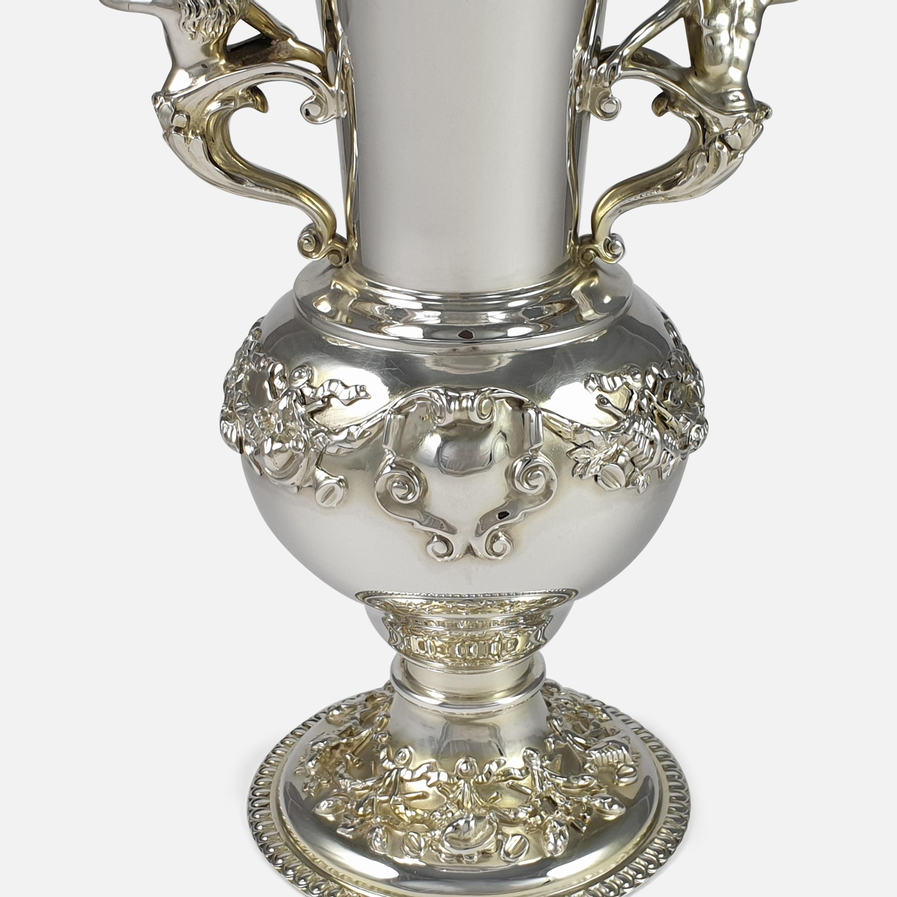Edwardian Sterling Silver Vase, Elkington & Co, London, 1909 For Sale 5