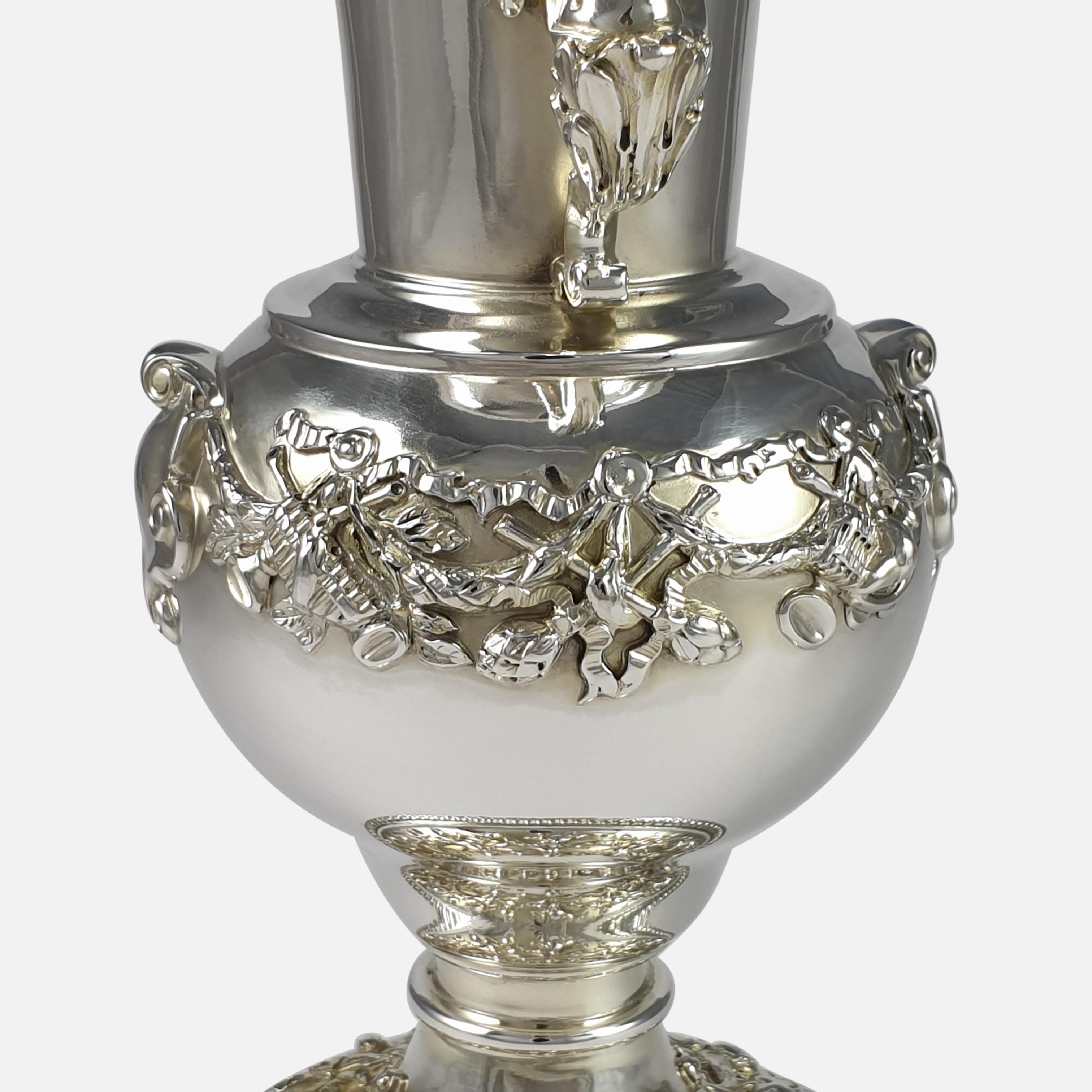 Edwardian Sterling Silver Vase, Elkington & Co, London, 1909 For Sale 7