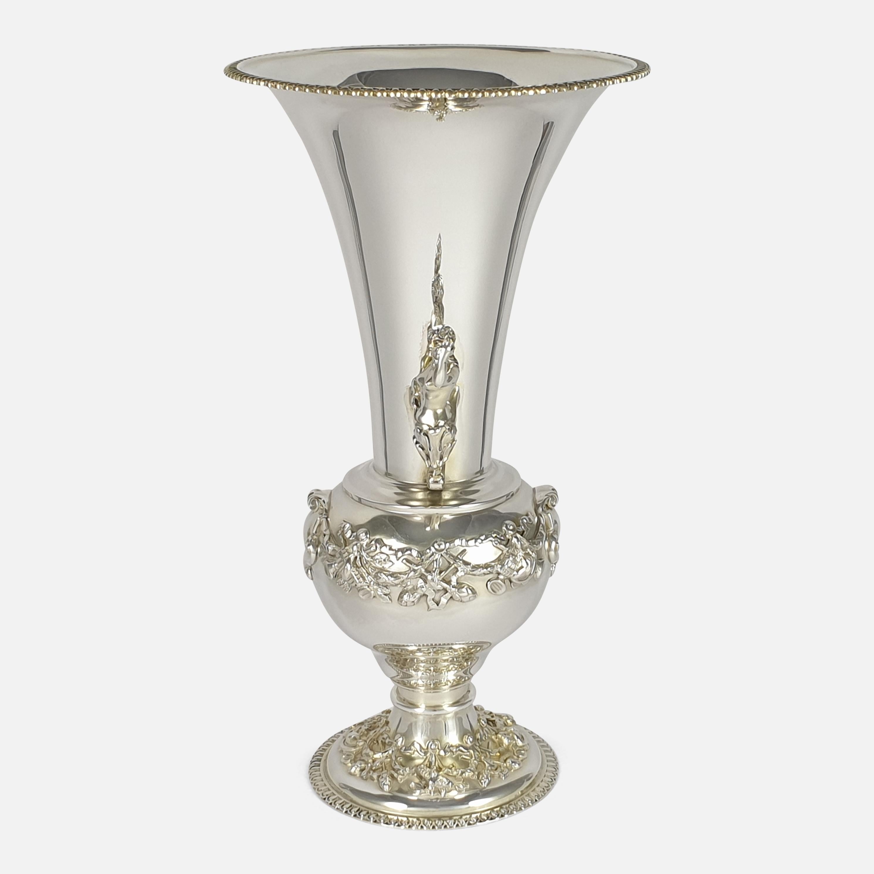 Edwardian Sterling Silver Vase, Elkington & Co, London, 1909 For Sale 4