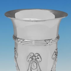 Edwardian Sterling Silver Vase, Goldsmiths & Silversmiths Co., London 1907