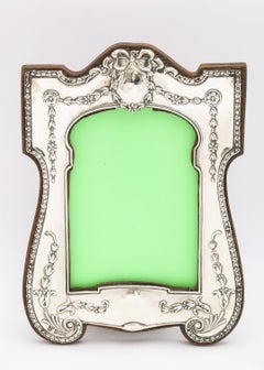 Edwardian Sterling Silver Wood-Backed Picture Frame