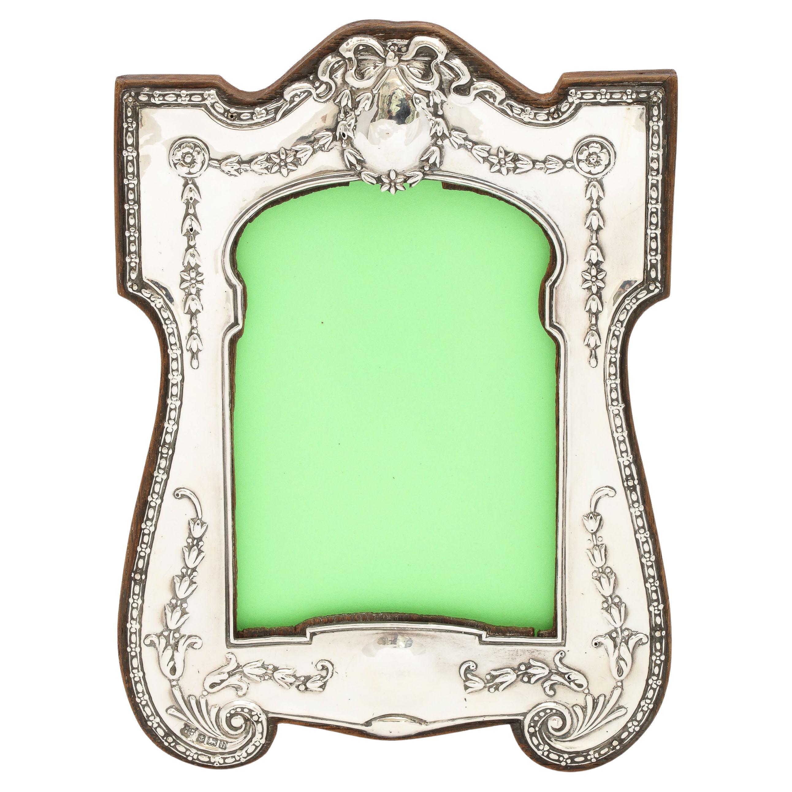 Edwardian Sterling Silver Wood-Backed Picture Frame 