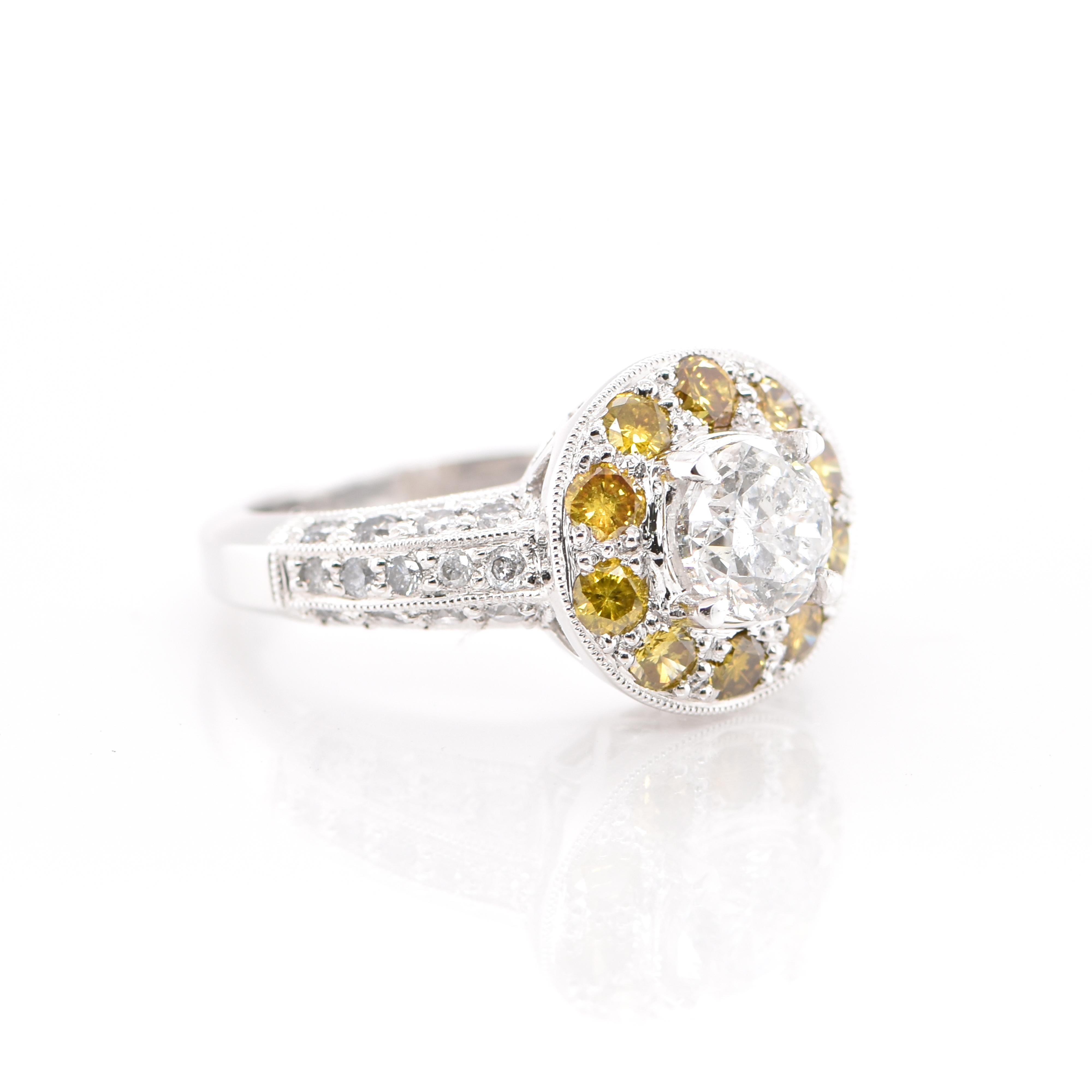 Round Cut Edwardian Style 1.00 Carat Natural Diamond Ring Set in Platinum For Sale