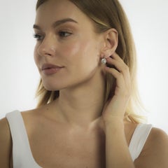 Edwardian style 1.70 carat total weight diamond platinum flower earrings