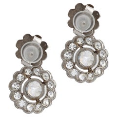 Pendientes flor de diamantes en platino estilo eduardiano de 1,70 quilates de peso total