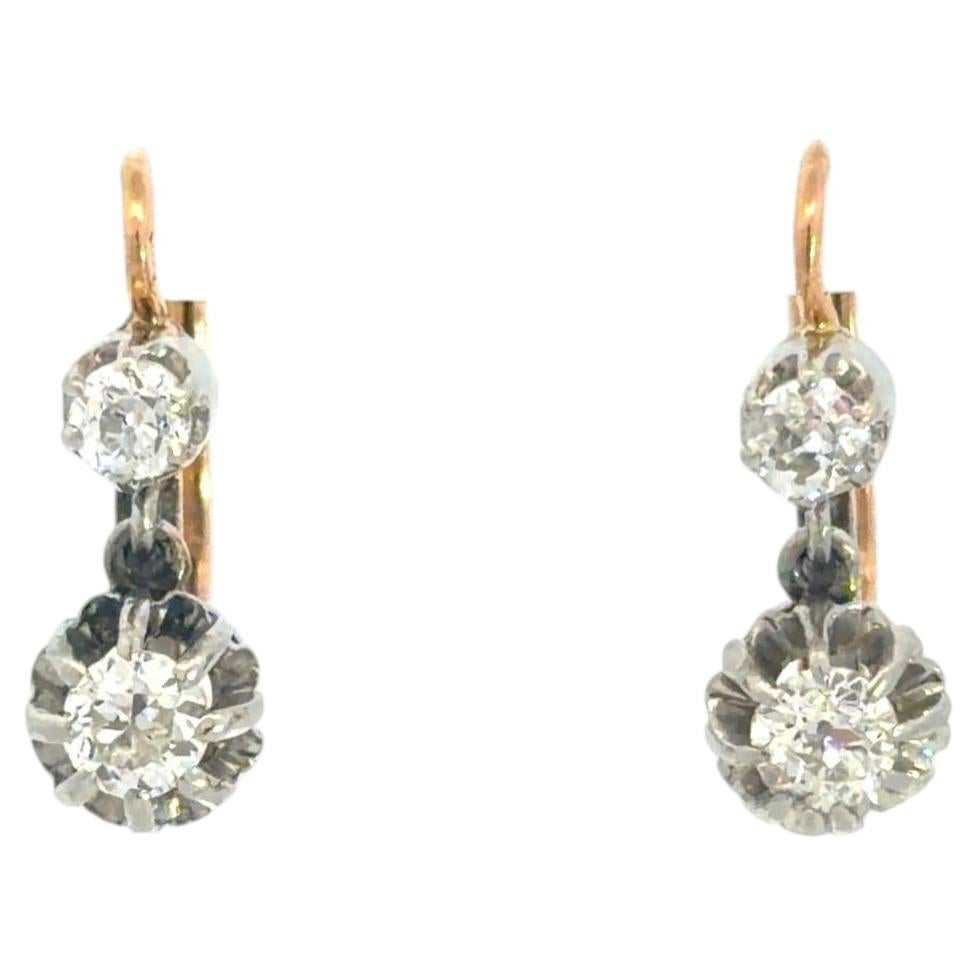 Anello di platino in oro 18k in stile edoardiano con diamante Old Mine da 0,6 carati
