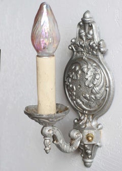 1920s Regency Style Cast Aluminum Wall Sconce by Gold Co, 4 Available