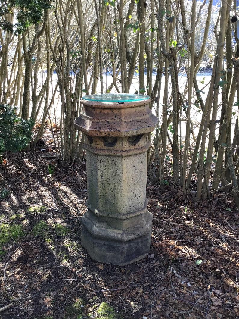 19th Century Chimney Pot Terra Cotta Pedestal Chimney Top Edwardian Style Architectural  For Sale