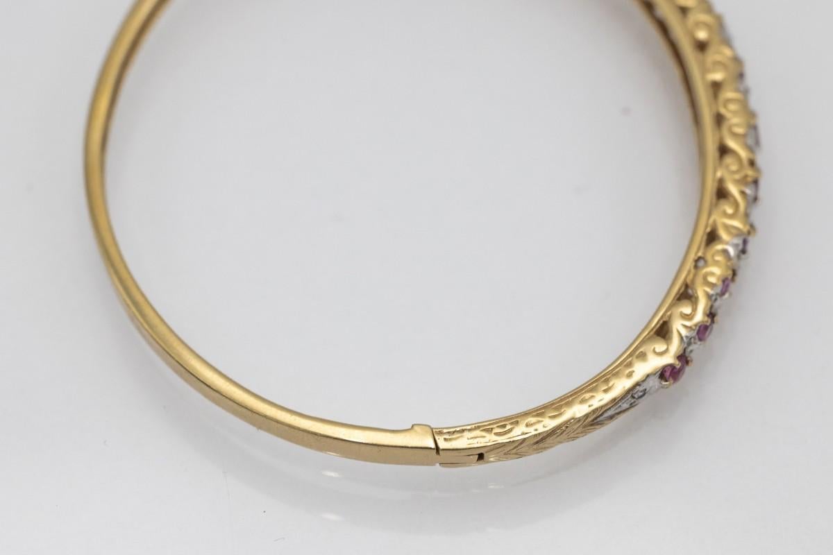 Edoardiano Bracciale in stile edoardiano con diamanti e zaffiri rosa. in vendita