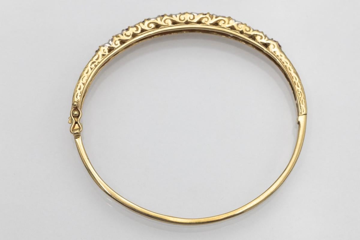 Bracciale in stile edoardiano con diamanti e zaffiri rosa. In condizioni buone in vendita a Chorzów, PL