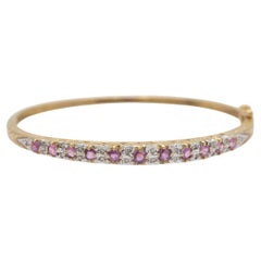 Bracelet de style édouardien avec diamants et saphirs roses.