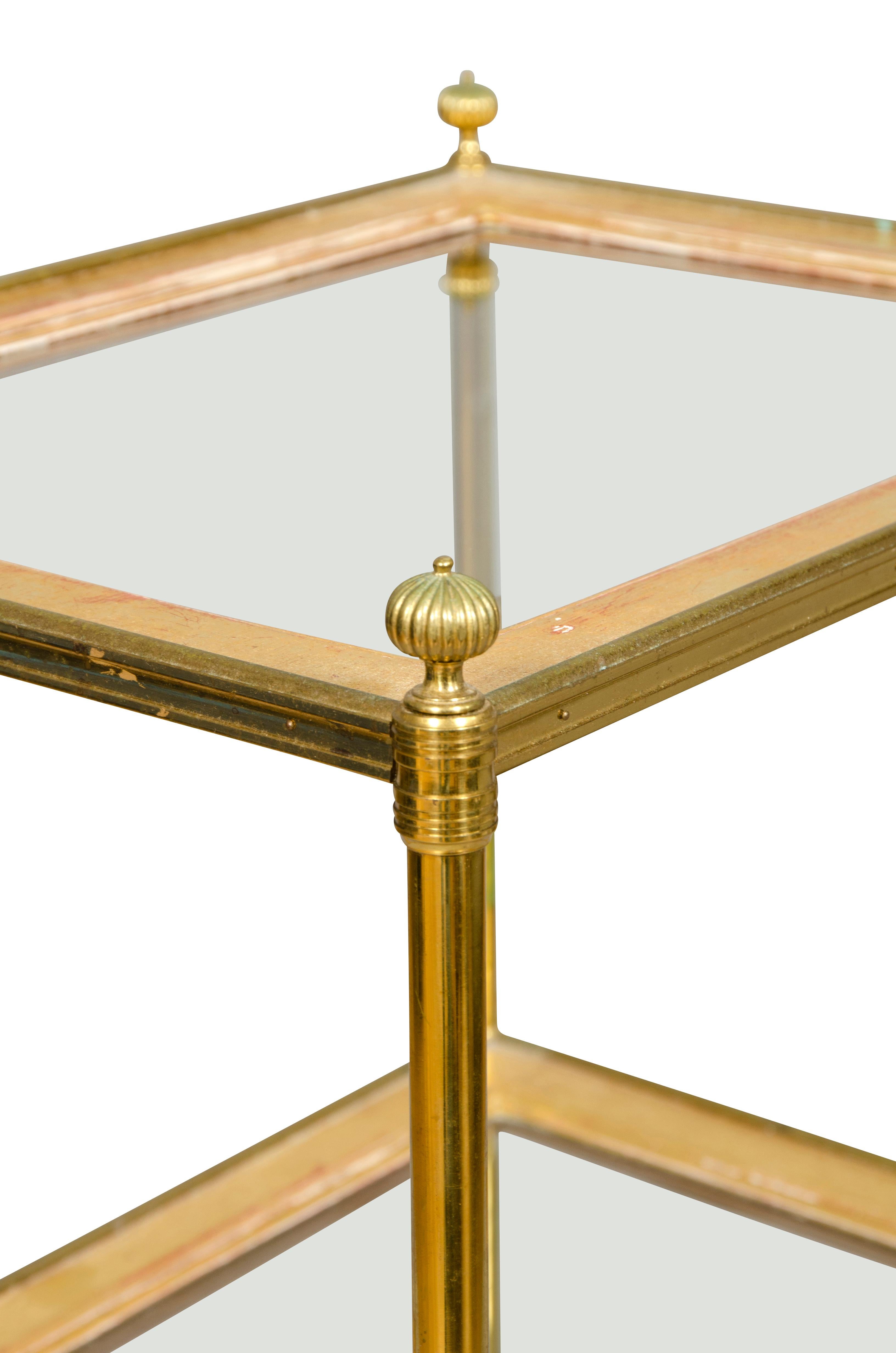 Edwardian Style Brass and Glass Table 11