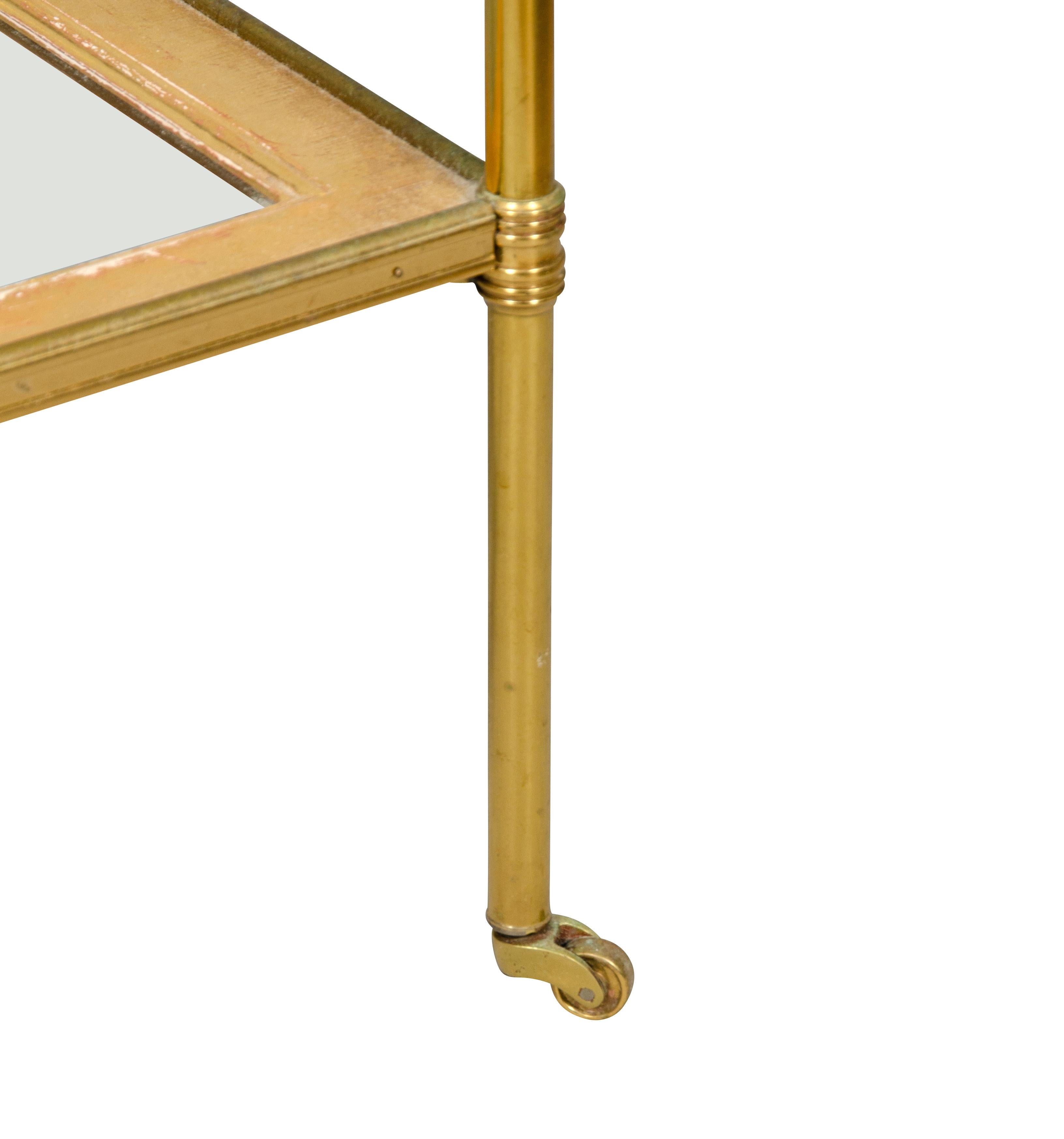 Edwardian Style Brass and Glass Table 12