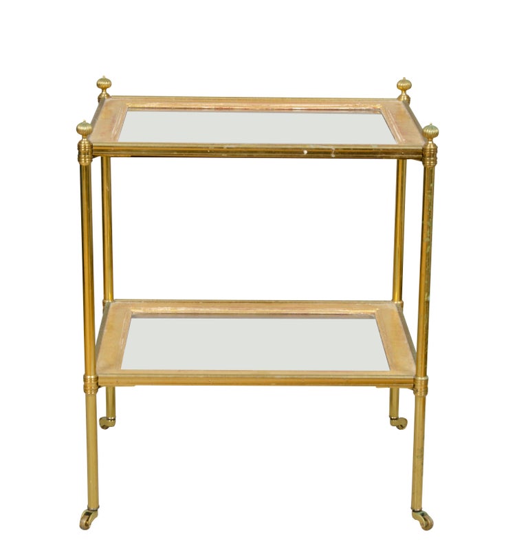 Edwardian Style Brass and Glass Table For Sale at 1stDibs