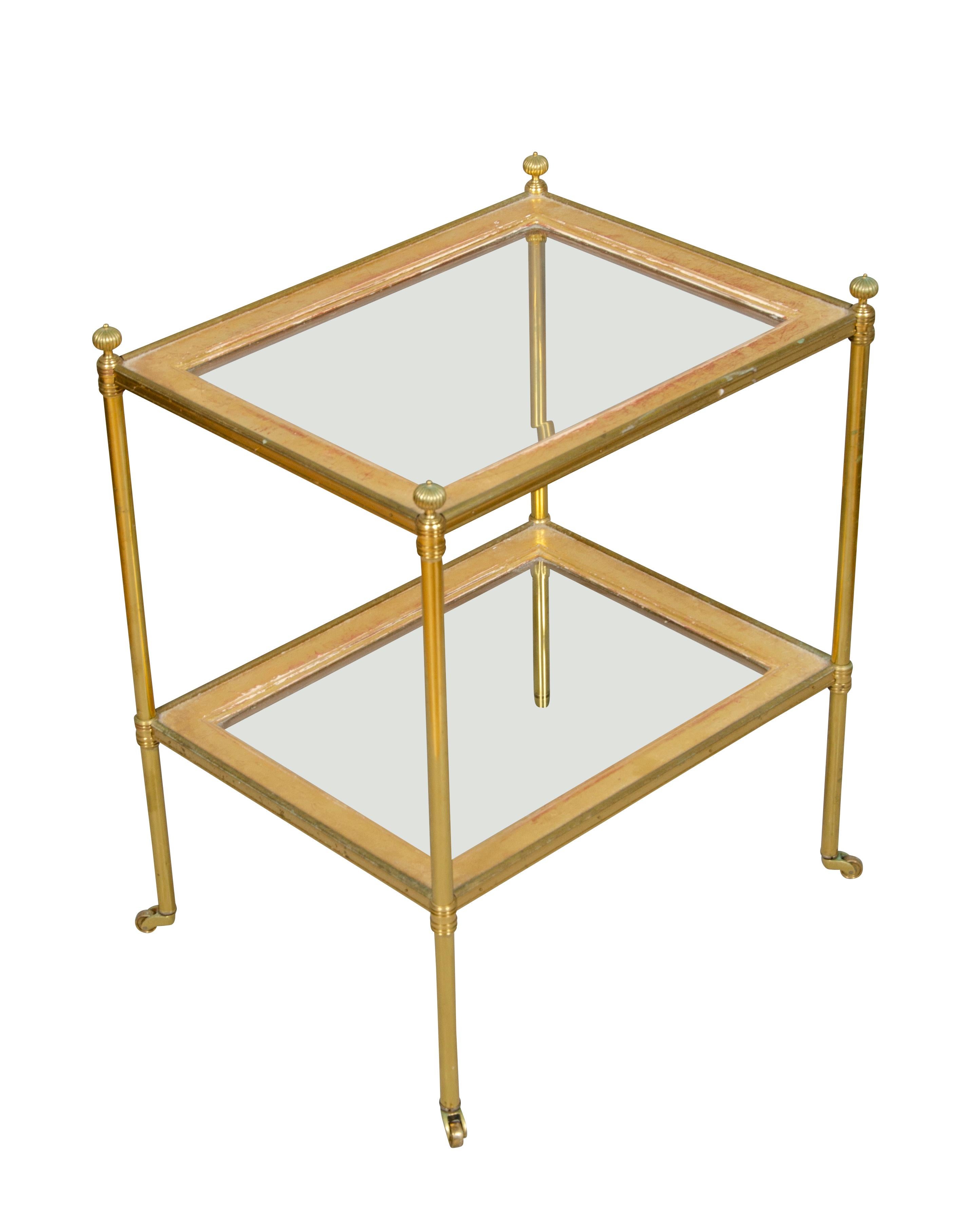 Edwardian Style Brass and Glass Table 2