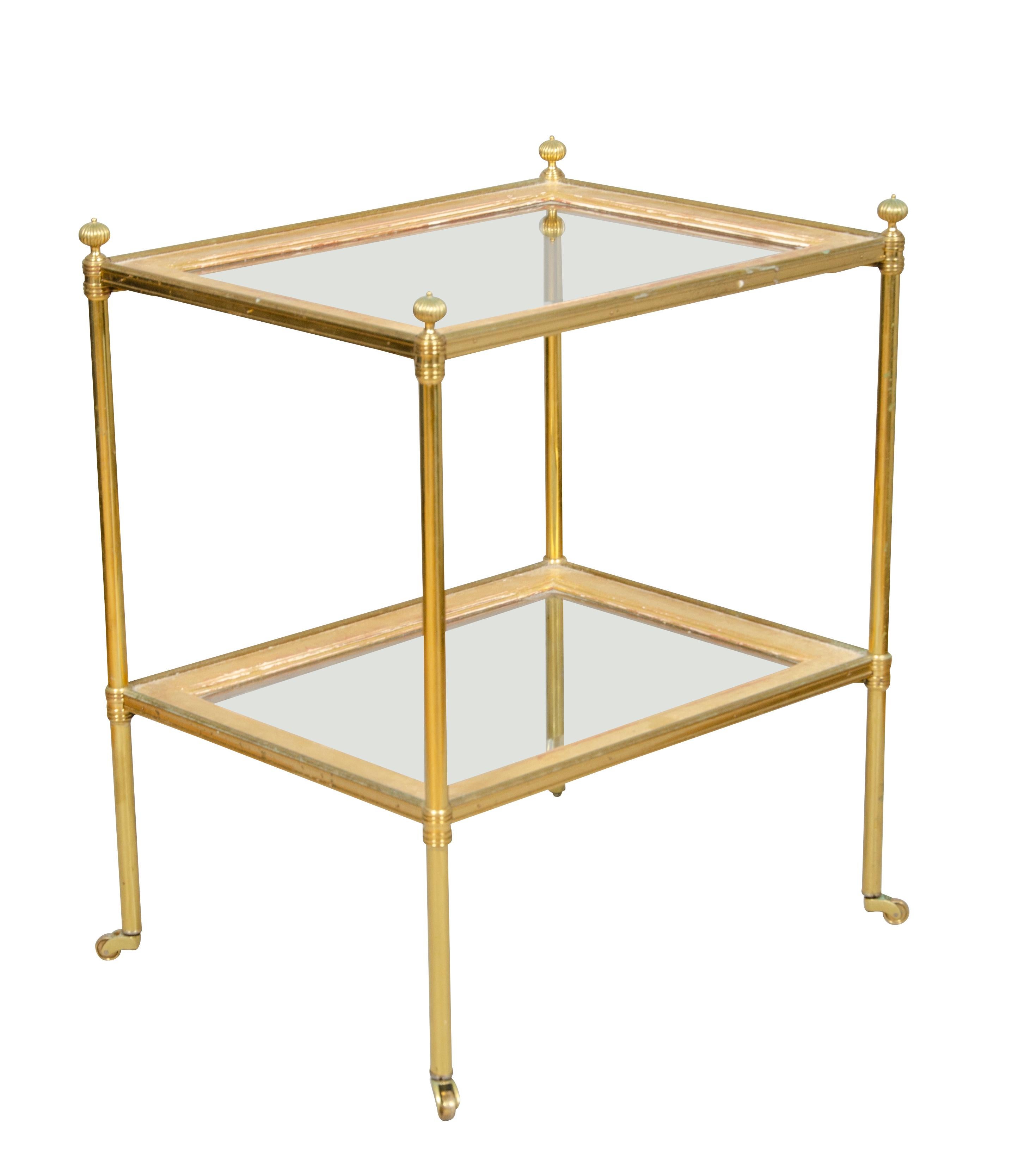 Edwardian Style Brass and Glass Table 3