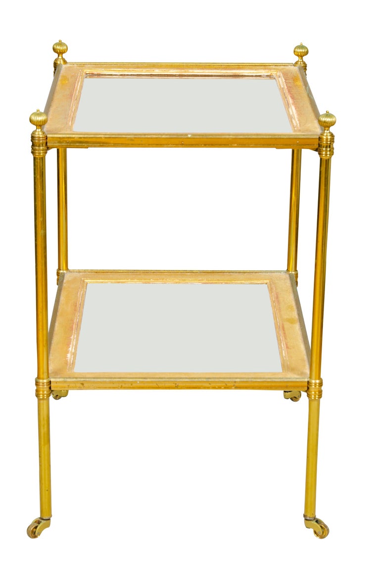 Edwardian Style Brass and Glass Table For Sale at 1stDibs