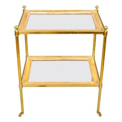 Edwardian Style Brass and Glass Table