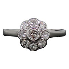 Vintage Edwardian Style Brilliant Cut Diamond Daisy Cluster Ring