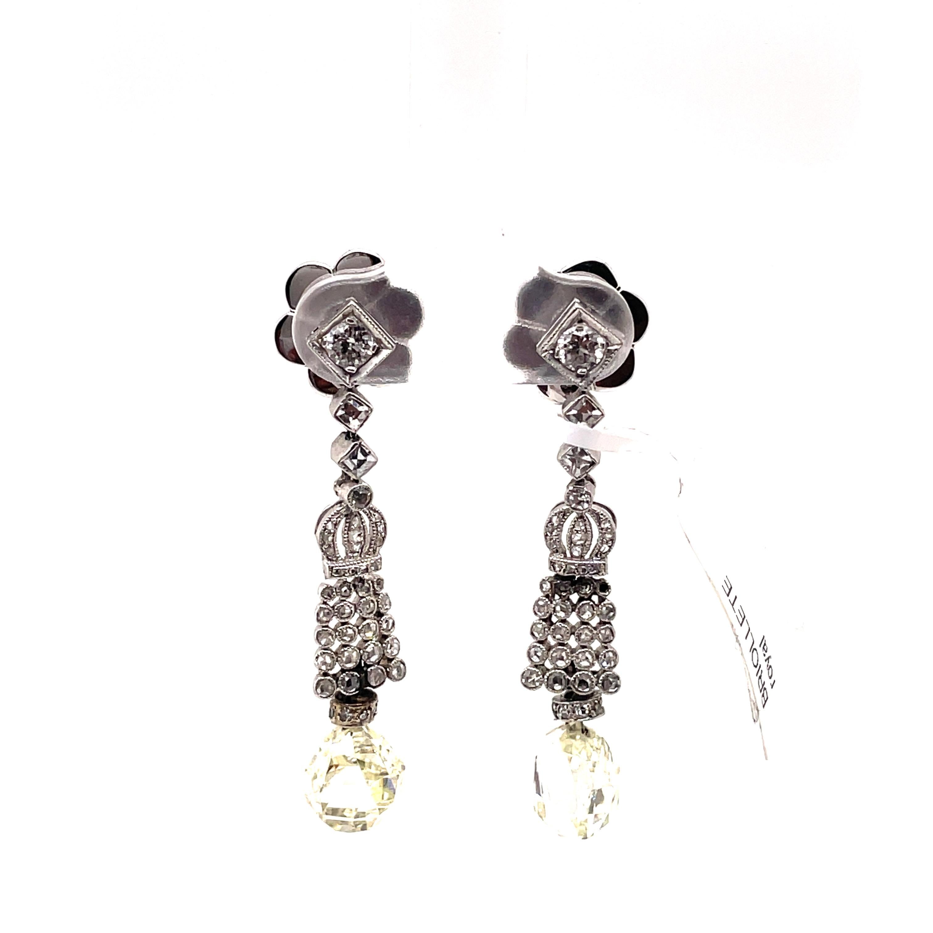 briolette diamond earrings