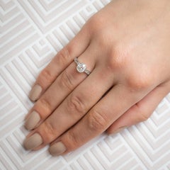 Edwardian Style Cushion Cut 1.20 Carat Diamond and Platinum Ring, 1.20 Carats