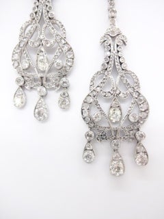 Edwardian Style Diamond Chandelier Earrings